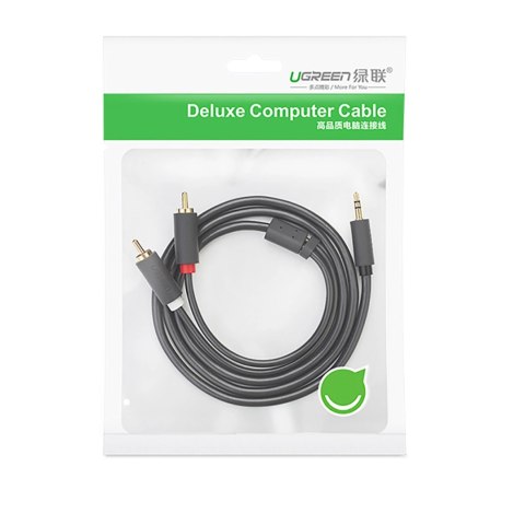 Kabel Ugreen AV102 10512 3,5 mm mini jack (męski) / 2RCA (męski) 3m - szary Kabel Ugreen AV102 10512 3,5 mm mini jack (męski) / 2RCA (męski) 3m - szary