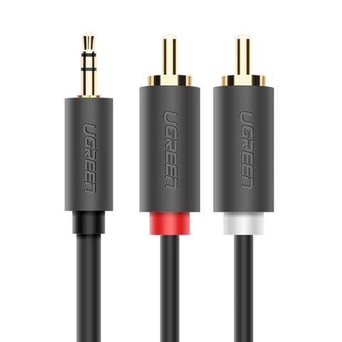 Kabel Ugreen AV102 10772 3,5 mm mini jack (męski) / 2RCA (męski) 1m - szary Kabel Ugreen AV102 10772 3,5 mm mini jack (męski) / 2RCA (męski) 1m - szary