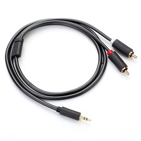 Kabel Ugreen AV102 10772 3,5 mm mini jack (męski) / 2RCA (męski) 1m - szary Kabel Ugreen AV102 10772 3,5 mm mini jack (męski) / 2RCA (męski) 1m - szary