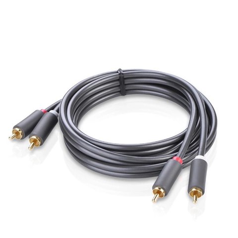 Kabel Ugreen AV104 10519 audio 2RCA (męski) / 2RCA (męski) 3m - szary Kabel Ugreen AV104 10519 audio 2RCA (męski) / 2RCA (męski) 3m - szary