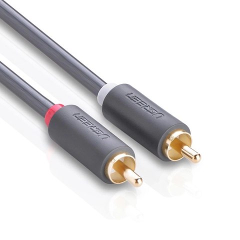 Kabel Ugreen AV104 10519 audio 2RCA (męski) / 2RCA (męski) 3m - szary Kabel Ugreen AV104 10519 audio 2RCA (męski) / 2RCA (męski) 3m - szary