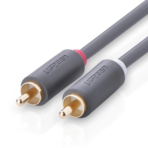 Kabel Ugreen AV104 10519 audio 2RCA (męski) / 2RCA (męski) 3m - szary Kabel Ugreen AV104 10519 audio 2RCA (męski) / 2RCA (męski) 3m - szary