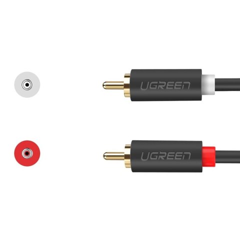 Kabel Ugreen AV104 10519 audio 2RCA (męski) / 2RCA (męski) 3m - szary Kabel Ugreen AV104 10519 audio 2RCA (męski) / 2RCA (męski) 3m - szary
