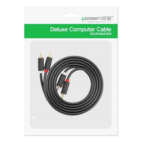 Kabel Ugreen AV104 10519 audio 2RCA (męski) / 2RCA (męski) 3m - szary Kabel Ugreen AV104 10519 audio 2RCA (męski) / 2RCA (męski) 3m - szary