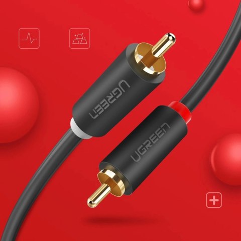 Kabel Ugreen AV104 10519 audio 2RCA (męski) / 2RCA (męski) 3m - szary Kabel Ugreen AV104 10519 audio 2RCA (męski) / 2RCA (męski) 3m - szary