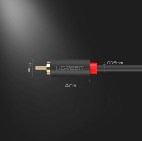 Kabel Ugreen AV104 10519 audio 2RCA (męski) / 2RCA (męski) 3m - szary Kabel Ugreen AV104 10519 audio 2RCA (męski) / 2RCA (męski) 3m - szary