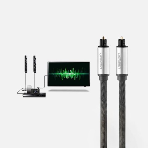 Kabel Ugreen AV108 10539 optyczny Toslink/SPDIF 1m - szary Kabel Ugreen AV108 10539 optyczny Toslink/SPDIF 1m - szary