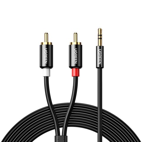 Kabel Ugreen AV116 10749 audio mini jack 3,5 mm (męski) / 2RCA (męski) 1m - czarny Kabel Ugreen AV116 10749 audio mini jack 3,5 mm (męski) / 2RCA (męski) 1m - czarny