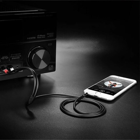 Kabel Ugreen AV116 10749 audio mini jack 3,5 mm (męski) / 2RCA (męski) 1m - czarny Kabel Ugreen AV116 10749 audio mini jack 3,5 mm (męski) / 2RCA (męski) 1m - czarny