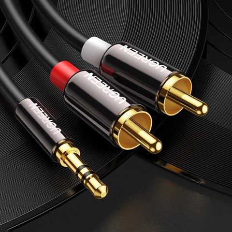 Kabel Ugreen AV116 10749 audio mini jack 3,5 mm (męski) / 2RCA (męski) 1m - czarny Kabel Ugreen AV116 10749 audio mini jack 3,5 mm (męski) / 2RCA (męski) 1m - czarny