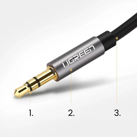Kabel Ugreen AV119 10736 audio mini jack 3,5mm / mini jack 3,5mm 3m - czarny Kabel Ugreen AV119 10736 audio mini jack 3,5mm / mini jack 3,5mm 3m - czarny