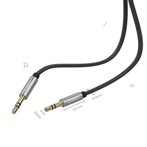 Kabel Ugreen AV119 10736 audio mini jack 3,5mm / mini jack 3,5mm 3m - czarny Kabel Ugreen AV119 10736 audio mini jack 3,5mm / mini jack 3,5mm 3m - czarny