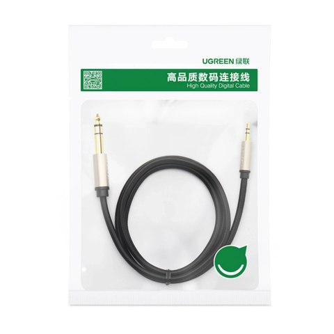Kabel Ugreen AV127 10630 audio TRS mini jack 3,5mm / jack 6,35mm 5m - szary Kabel Ugreen AV127 10630 audio TRS mini jack 3,5mm / jack 6,35mm 5m - szary