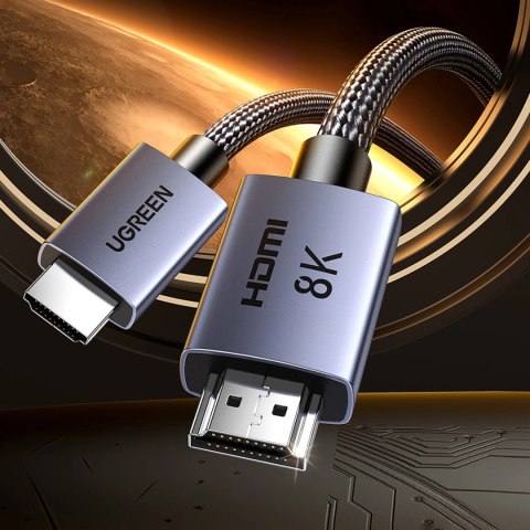 Kabel Ugreen HD171 35376 ze złączami HDMI 2.1 8K certyfikowany 5 m - szary Kabel Ugreen HD171 35376 ze złączami HDMI 2.1 8K certyfikowany 5 m - szary
