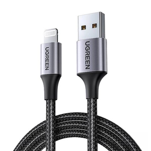 Kabel Ugreen US199 60158 USB-A / Lightning MFi 2m - czarny Kabel Ugreen US199 60158 USB-A / Lightning MFi 2m - czarny