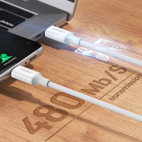 Kabel Ugreen US264 60517 USB-C / USB-C PD QC AFC 0.5m - biały Kabel Ugreen US264 60517 USB-C / USB-C PD QC AFC 0.5m - biały