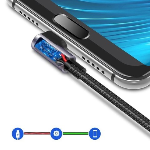 Kabel Ugreen US284 70255 USB-A (prosty) / USB-C (kątowy) 3A 3m - szary Kabel Ugreen US284 70255 USB-A (prosty) / USB-C (kątowy) 3A 3m - szary