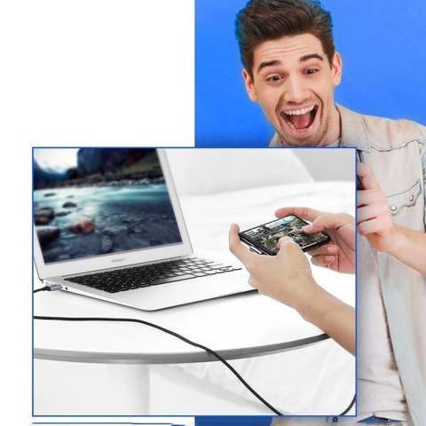 Kabel Ugreen US284 70255 USB-A (prosty) / USB-C (kątowy) 3A 3m - szary Kabel Ugreen US284 70255 USB-A (prosty) / USB-C (kątowy) 3A 3m - szary