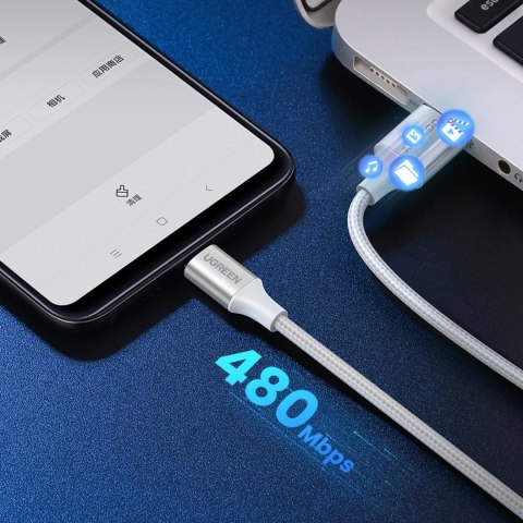 Kabel Ugreen US288 60130 USB-A / USB-C QC 3.0 3A 0.5m - biały Kabel Ugreen US288 60130 USB-A / USB-C QC 3.0 3A 0.5m - biały