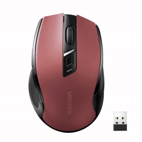 Mysz Ugreen MU006 optyczna bezprzewodowa USB 2.4GHz 4000 DPI - czerwona Mysz Ugreen MU006 optyczna bezprzewodowa USB 2.4GHz 4000 DPI - czerwona
