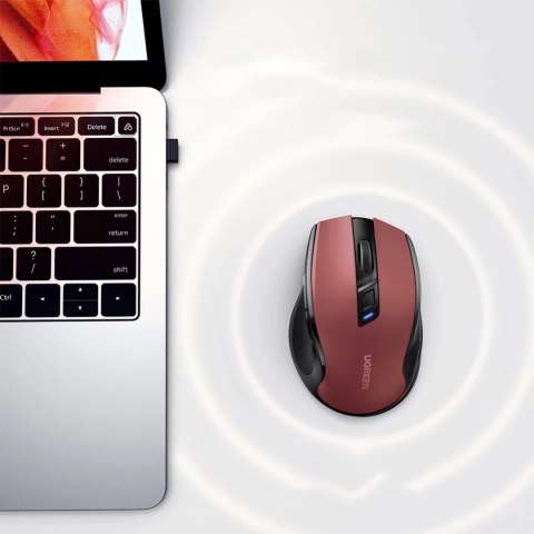 Mysz Ugreen MU006 optyczna bezprzewodowa USB 2.4GHz 4000 DPI - czerwona Mysz Ugreen MU006 optyczna bezprzewodowa USB 2.4GHz 4000 DPI - czerwona