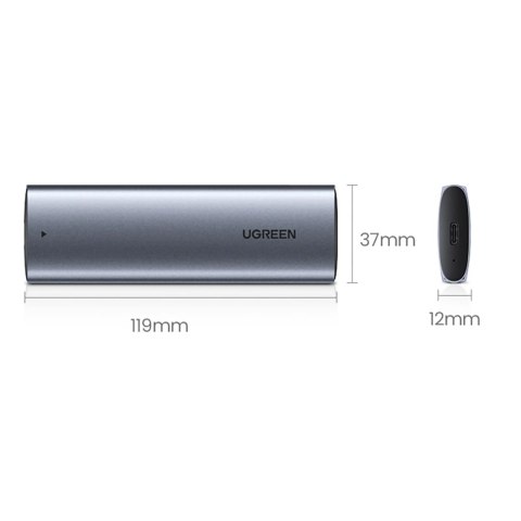 Obudowa Ugreen CM578 15512 na dysk M.2 NVMe 10Gbps - czarna + kabel USB-C / USB-A + kabel USB-C / USB-C Obudowa Ugreen CM578 15512 na dysk M.2 NVMe 10Gbps - czarna + kabel USB-C / USB-A + kabel USB-C / USB-C