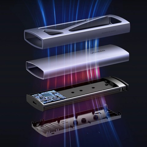 Obudowa Ugreen CM578 15512 na dysk M.2 NVMe 10Gbps - czarna + kabel USB-C / USB-A + kabel USB-C / USB-C Obudowa Ugreen CM578 15512 na dysk M.2 NVMe 10Gbps - czarna + kabel USB-C / USB-A + kabel USB-C / USB-C