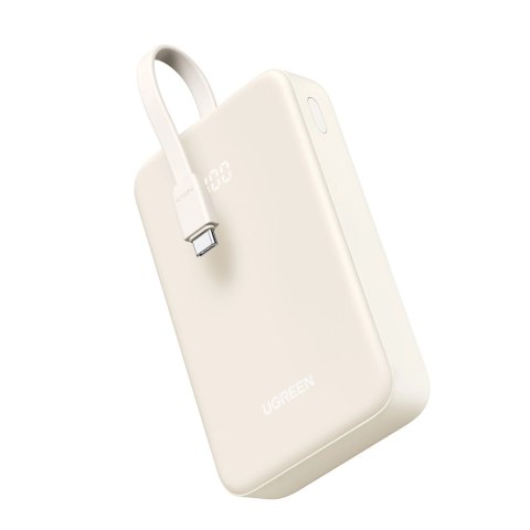 Powerbank Ugreen PB505 20000mAh 22.5W USB-C USB-A wbudowany kabel USB-C - biały