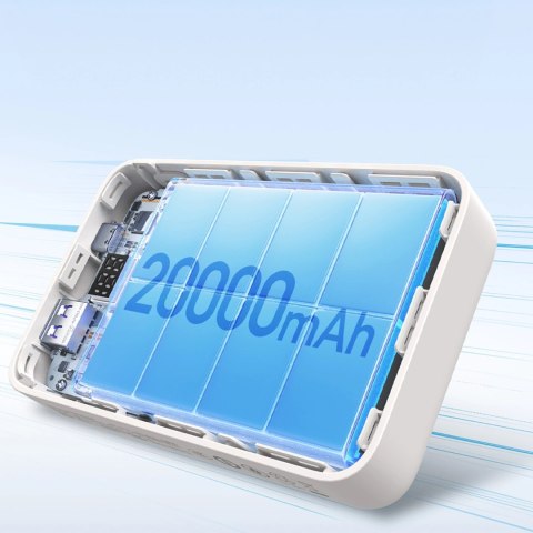 Powerbank Ugreen PB505 20000mAh 22.5W USB-C USB-A wbudowany kabel USB-C - biały