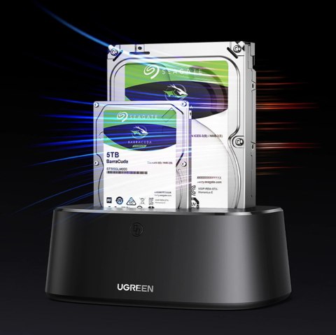 Stacja dokująca Ugreen CM198 50857 z USB 3.0 do dysków SATA 2.5" 3.5" SSD HHD zasilacz EU - czarna Stacja dokująca Ugreen CM198 50857 z USB 3.0 do dysków SATA 2.5" 3.5" SSD HHD zasilacz EU - czarna