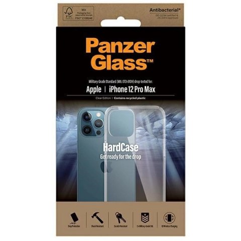 Etui PanzerGlass ClearCase antybakteryjne z certyfikatem Military Grade na iPhone 12 Pro Max - przezroczyste