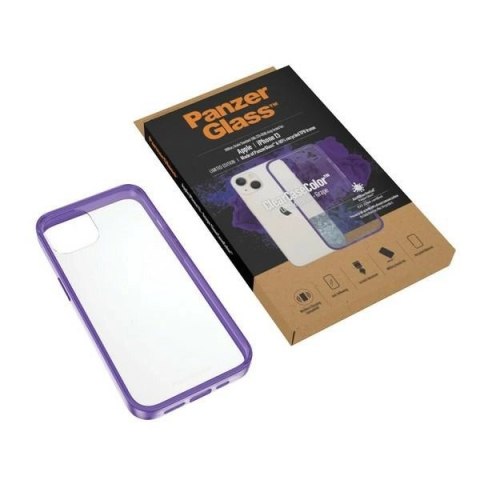 Etui PanzerGlass ClearCase antybakteryjne z certyfikatem Military Grade na iPhone 13 / 14 / 15 - przezroczysto-fioletowe