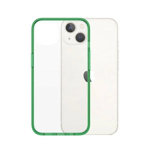 Etui PanzerGlass ClearCase antybakteryjne z certyfikatem Military Grade na iPhone 13 / 14 / 15 - przezroczysto-zielone