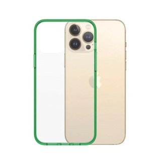 Etui PanzerGlass ClearCase antybakteryjne z certyfikatem Military Grade na iPhone 13 Pro Max - przezroczysto-zielone