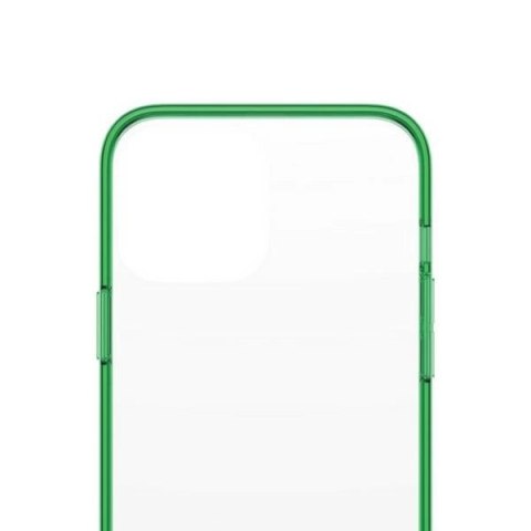 Etui PanzerGlass ClearCase antybakteryjne z certyfikatem Military Grade na iPhone 13 Pro Max - przezroczysto-zielone