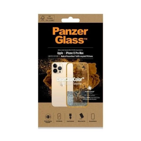Etui PanzerGlass ClearCase antybakteryjne z certyfikatem Military Grade na iPhone 13 Pro Max - przezroczysto-żółte