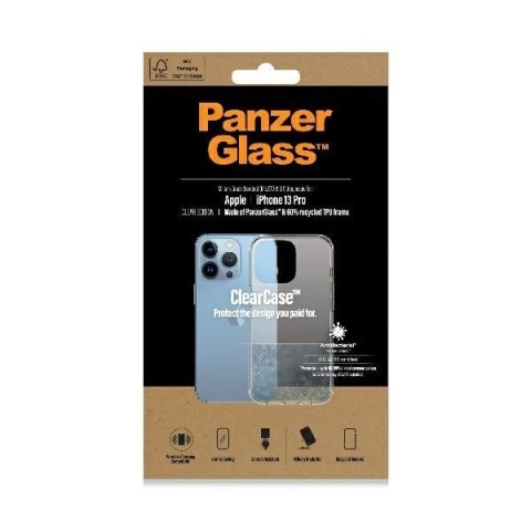Etui PanzerGlass ClearCase antybakteryjne z certyfikatem Military Grade na iPhone 13 Pro - przezroczyste