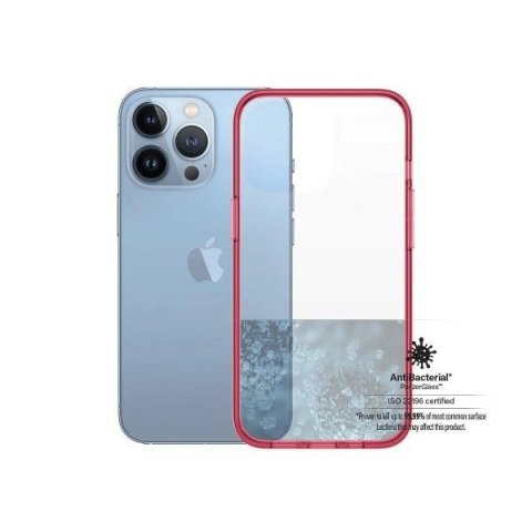 Etui PanzerGlass ClearCase antybakteryjne z certyfikatem Military Grade na iPhone 13 Pro - przezroczysto-różowe