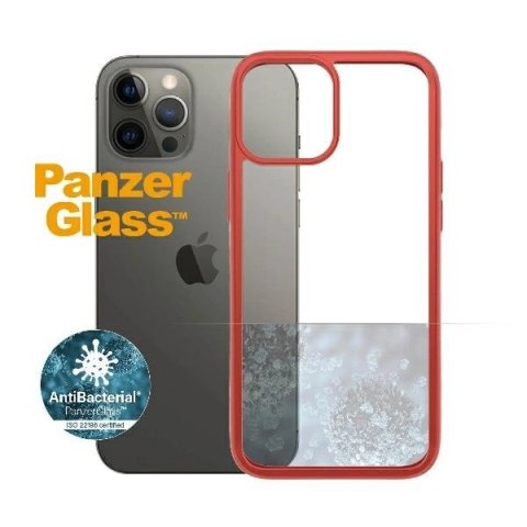 Etui PanzerGlass ClearCase na iPhone 12 Pro Max - przezroczysto-czerwone