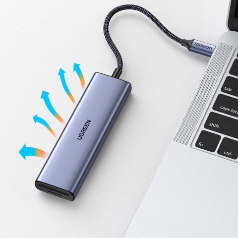 HUB Ugreen CM511 20956A 6w1 USB-C - HDMI / 3x USB-A 3.0 / czytnik kart SD/TF - szary HUB Ugreen CM511 20956A 6w1 USB-C - HDMI / 3x USB-A 3.0 / czytnik kart SD/TF - szary
