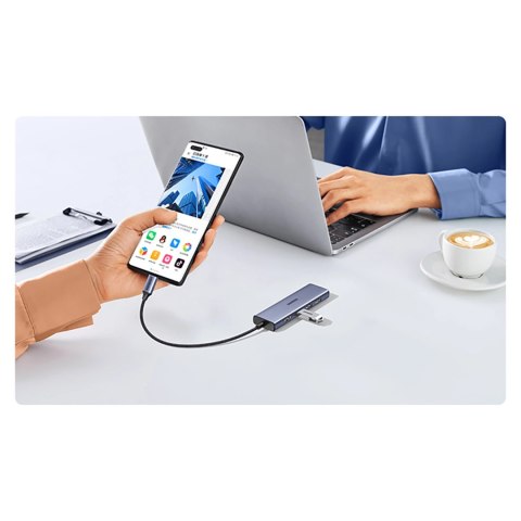 HUB Ugreen CM511 20956A 6w1 USB-C - HDMI / 3x USB-A 3.0 / czytnik kart SD/TF - szary HUB Ugreen CM511 20956A 6w1 USB-C - HDMI / 3x USB-A 3.0 / czytnik kart SD/TF - szary