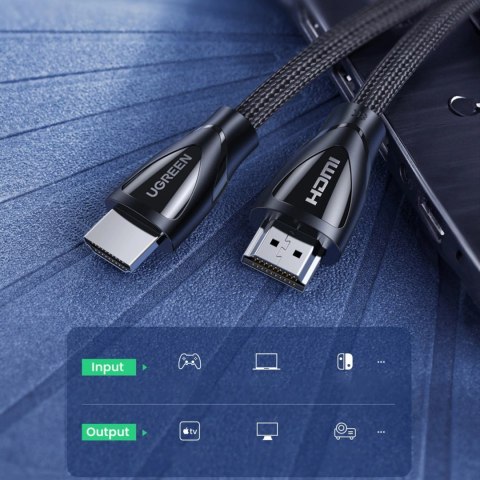 Kabel Ugreen HD140 80401 HDMI 2.1 / HDMI 2.1 1m - czarny Kabel Ugreen HD140 80401 HDMI 2.1 / HDMI 2.1 1m - czarny