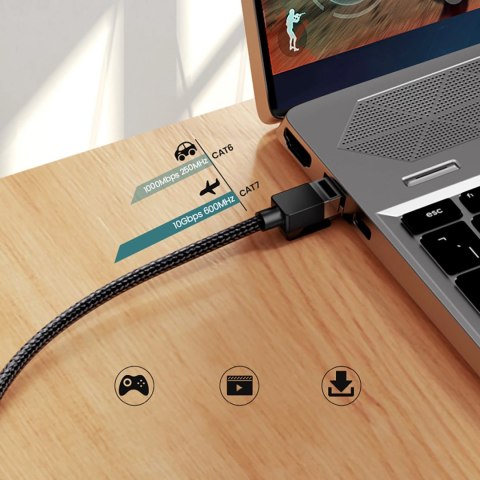 Kabel Ugreen NW150 80423 Ethernet RJ45 Cat 7 10Gbps 2m - czarny Kabel Ugreen NW150 80423 Ethernet RJ45 Cat 7 10Gbps 2m - czarny