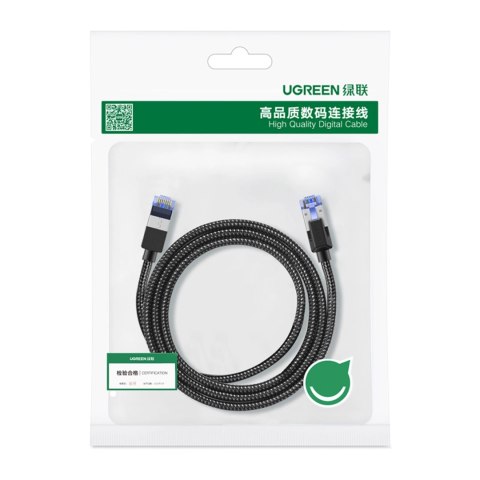 Kabel Ugreen NW153 Ethernet RJ45 Cat8 miedziany rdzeń 1.5m - czarny Kabel Ugreen NW153 Ethernet RJ45 Cat8 miedziany rdzeń 1.5m - czarny