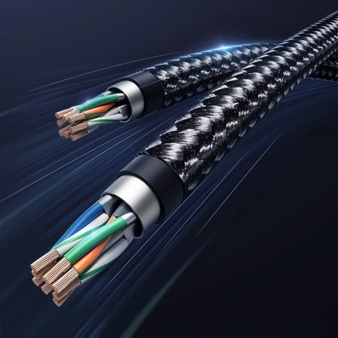 Kabel Ugreen NW153 Ethernet RJ45 Cat8 miedziany rdzeń 1.5m - czarny Kabel Ugreen NW153 Ethernet RJ45 Cat8 miedziany rdzeń 1.5m - czarny