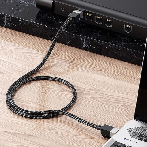 Kabel Ugreen NW153 Ethernet RJ45 Cat8 miedziany rdzeń 1.5m - czarny Kabel Ugreen NW153 Ethernet RJ45 Cat8 miedziany rdzeń 1.5m - czarny