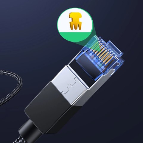 Kabel Ugreen NW153 Ethernet RJ45 Cat8 miedziany rdzeń 1.5m - czarny Kabel Ugreen NW153 Ethernet RJ45 Cat8 miedziany rdzeń 1.5m - czarny