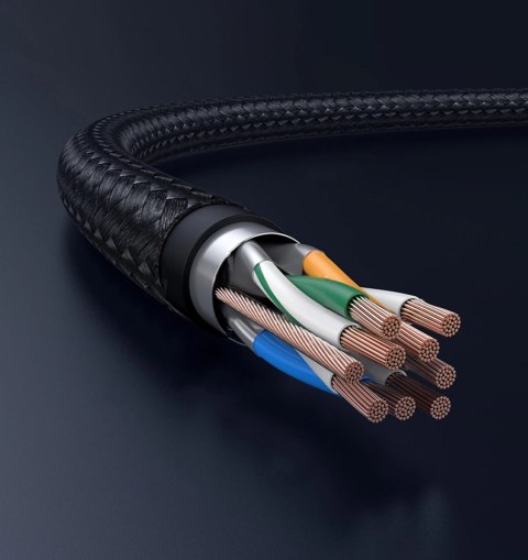 Kabel Ugreen NW153 Ethernet RJ45 Cat8 miedziany rdzeń 1.5m - czarny Kabel Ugreen NW153 Ethernet RJ45 Cat8 miedziany rdzeń 1.5m - czarny