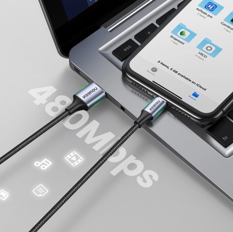 Kabel Ugreen US199 60157 USB-A / Lightning MFi 1.5m - czarny Kabel Ugreen US199 60157 USB-A / Lightning MFi 1.5m - czarny