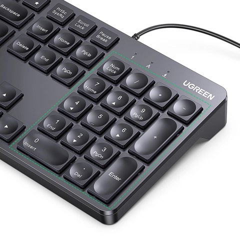 Klawiatura Ugreen KU004 90875 przewodowa 1.5 m do Windows / MacOS - czarna Klawiatura Ugreen KU004 90875 przewodowa 1.5 m do Windows / MacOS - czarna